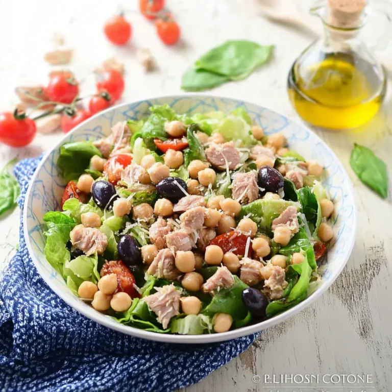 Insalata di ceci e tonno con lattuga