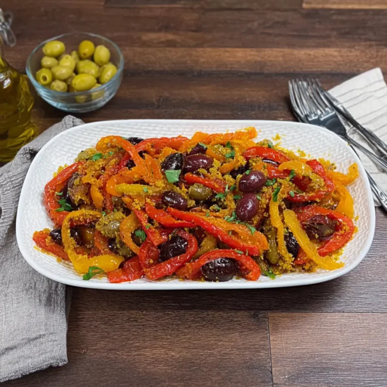 Peperoni in padella con pangrattato, capperi e olive