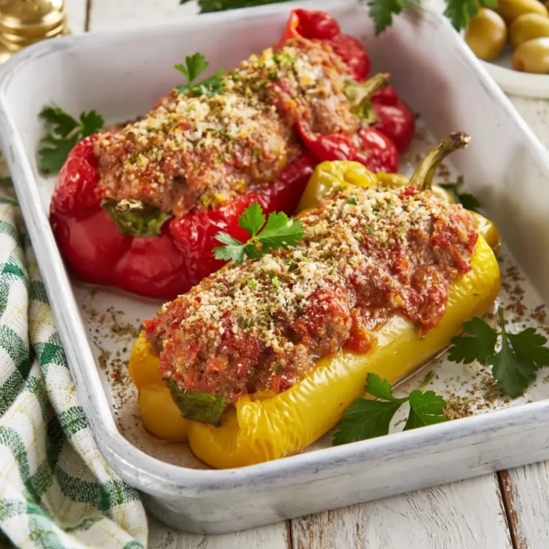 Peperoni ripieni al ragù di carne