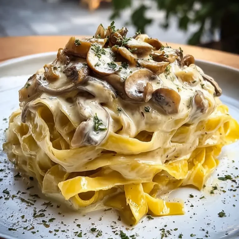 Tagliatelle con Crema di Parmigiano e Funghi Porcini