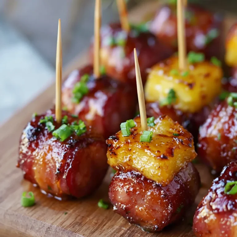Bocconcini di kielbasa e ananas glassati
