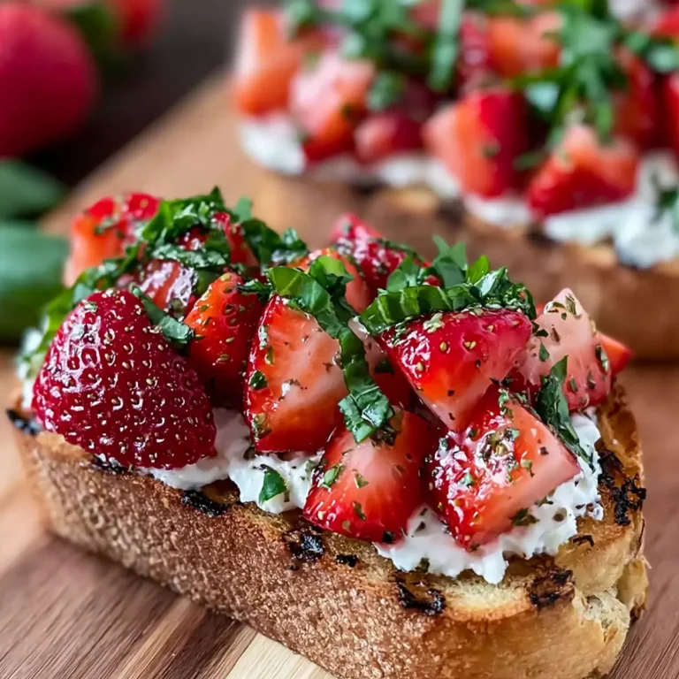 Bruschetta con fragole e ricotta
