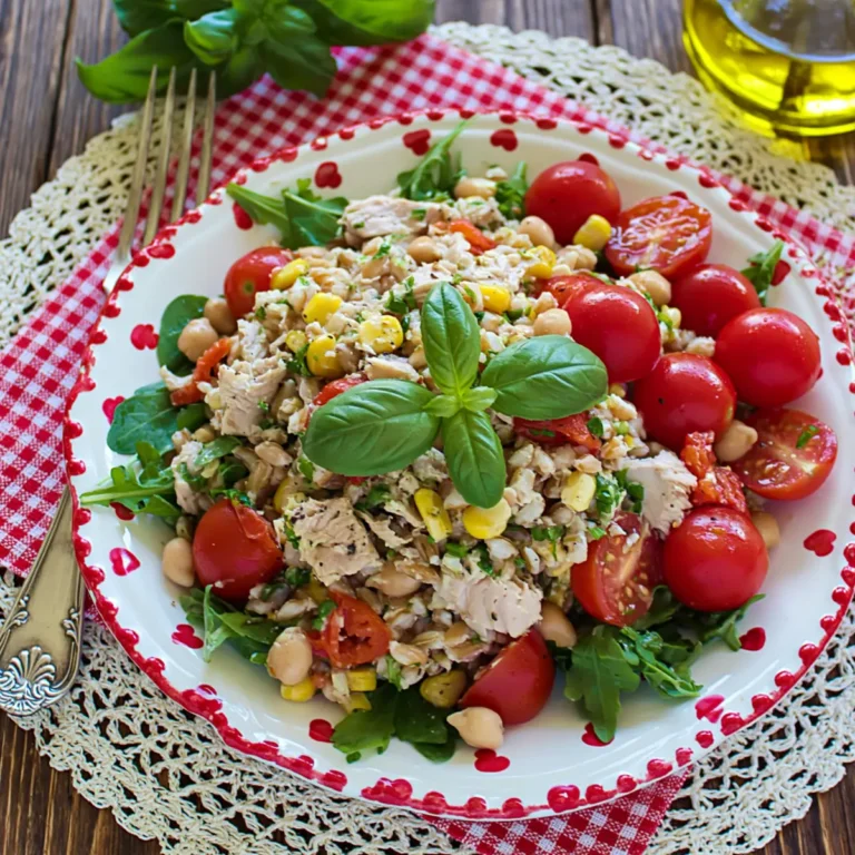 INSALATA DI FARRO CON TONNO E CECI