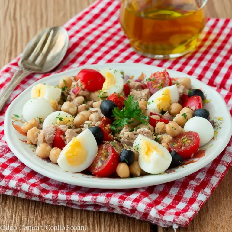 Insalata di ceci, tonno e uova sode