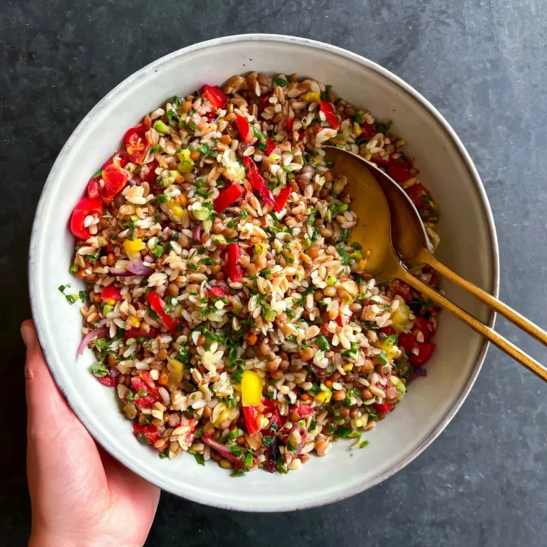 Insalata di orzo e lenticchie