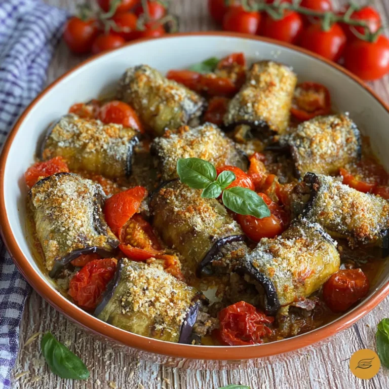 Involtini di melanzane con carne