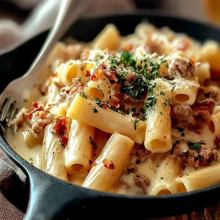 Pasta cremosa con salsiccia toscana