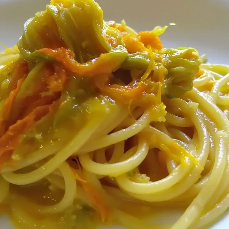 Spaghetti ai fiori di zucca e zafferano
