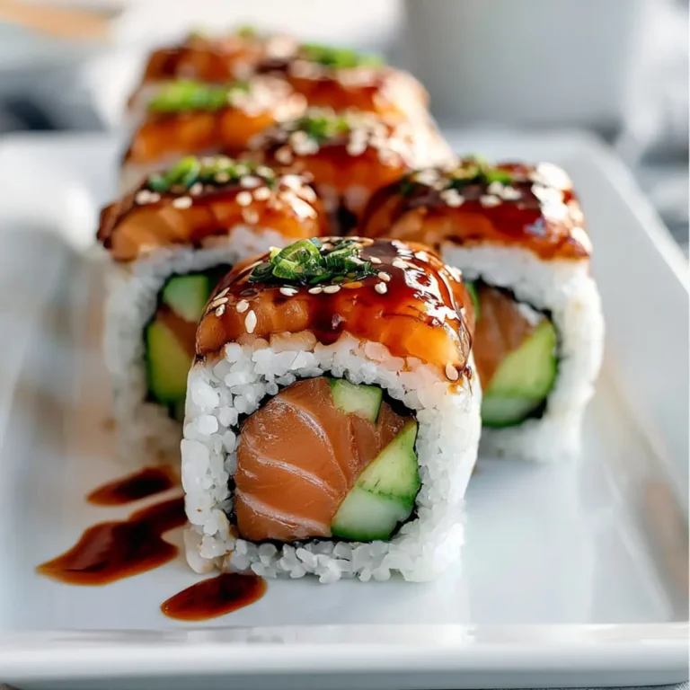 Sushi roll di salmone teriyaki