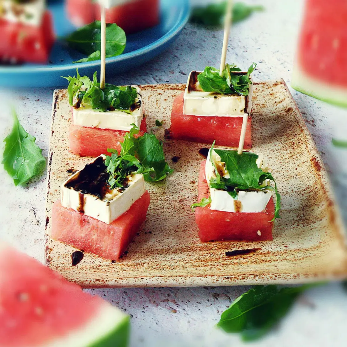 Antipasto anguria brie rucola