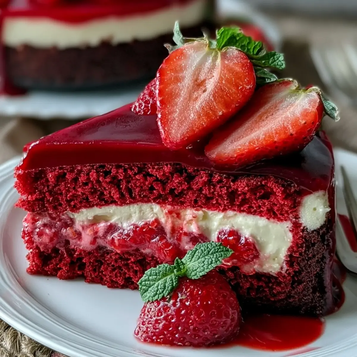 Cheesecake Red Velvet alle fragole