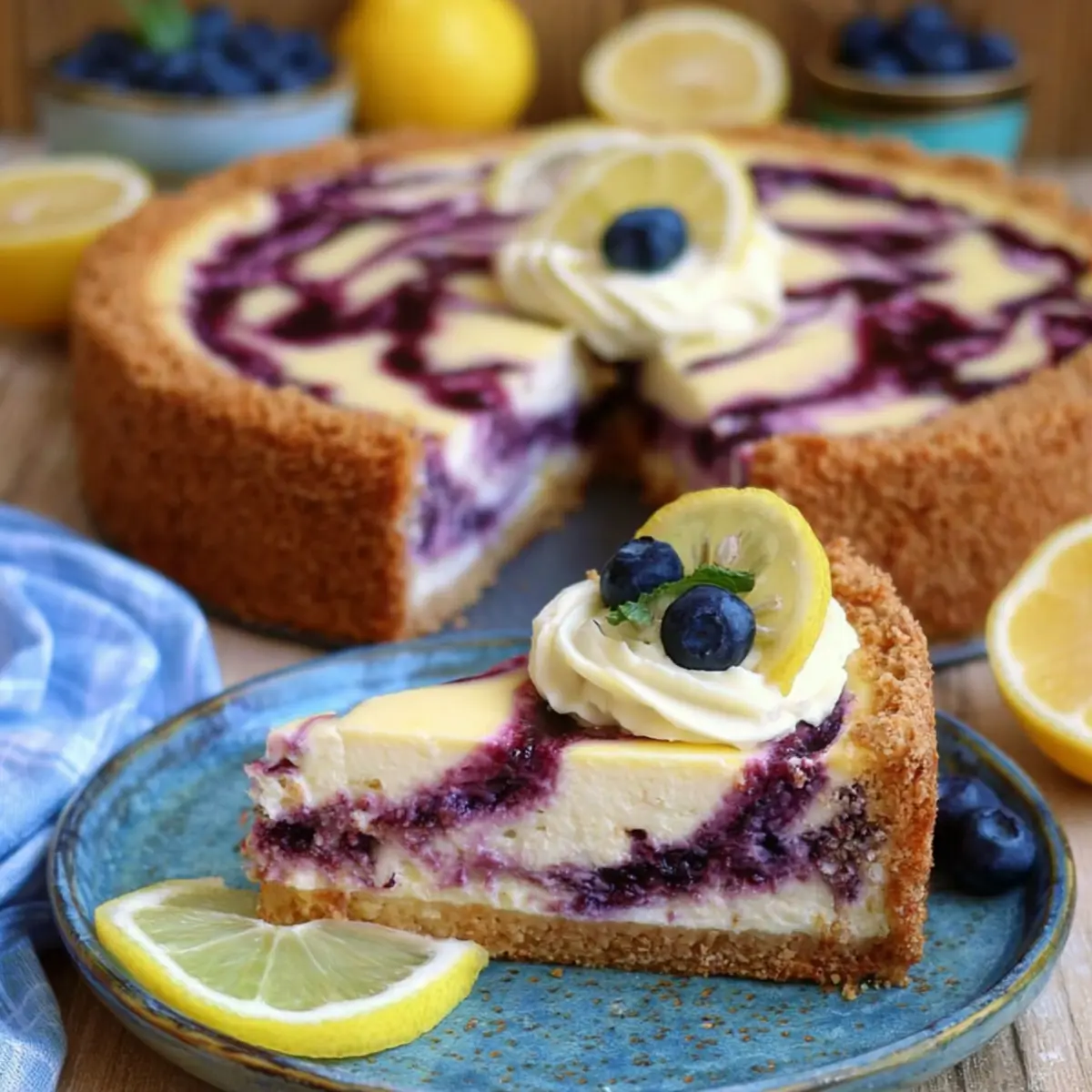 Cheesecake al limone e mirtilli
