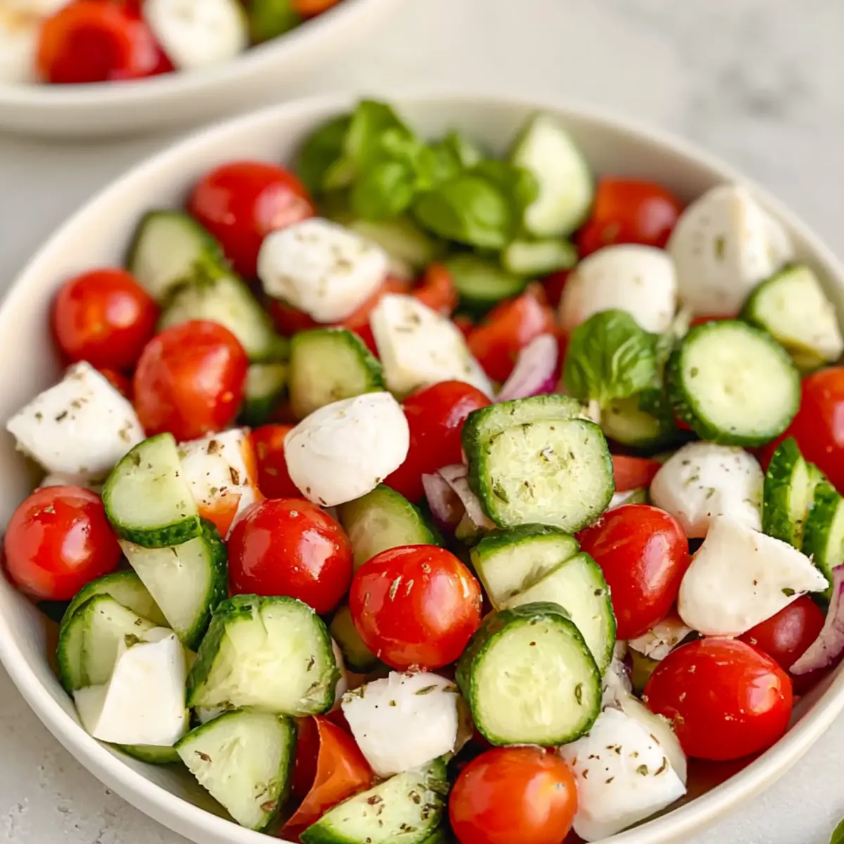 Insalata caprese di cetrioli