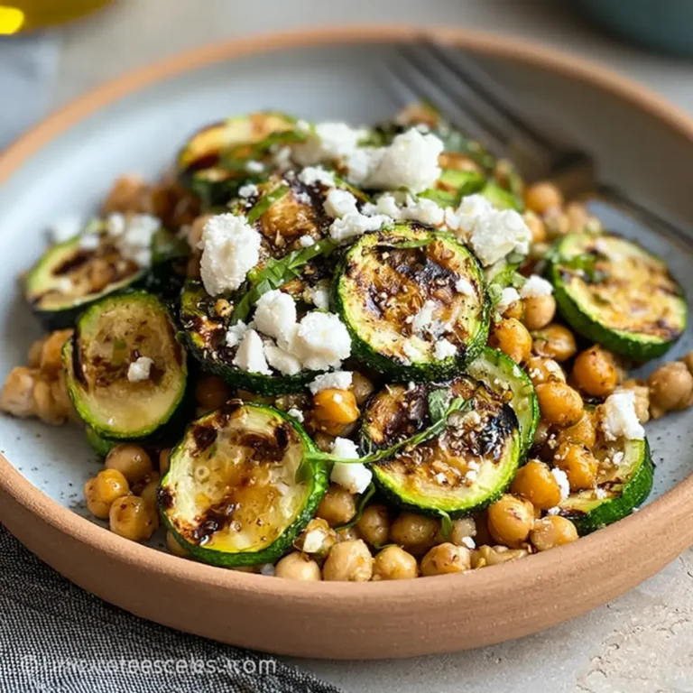Insalata estiva con ceci, zucchine grigliate e feta