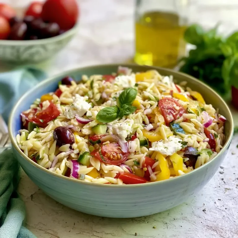 Insalata greca di pasta orzo vegetariana