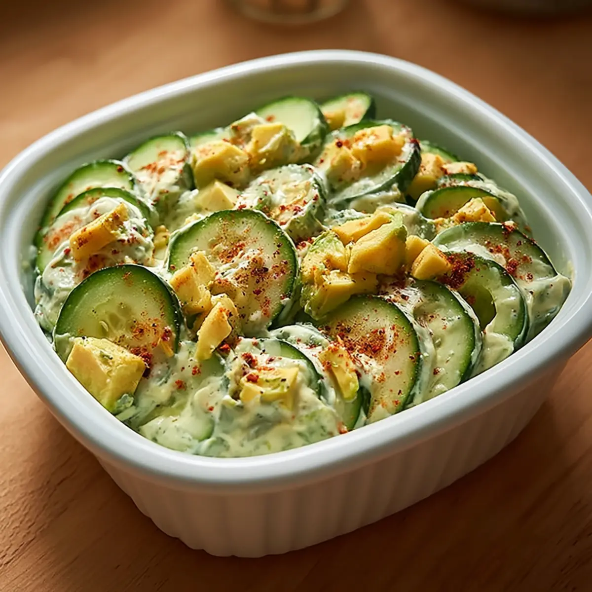 Snack di cetriolo con salsa ranch cremosa all'avocado