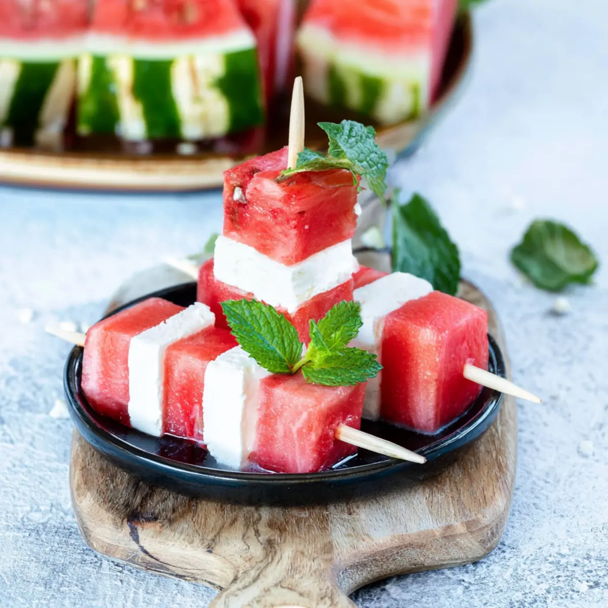 Spiedini di anguria e feta