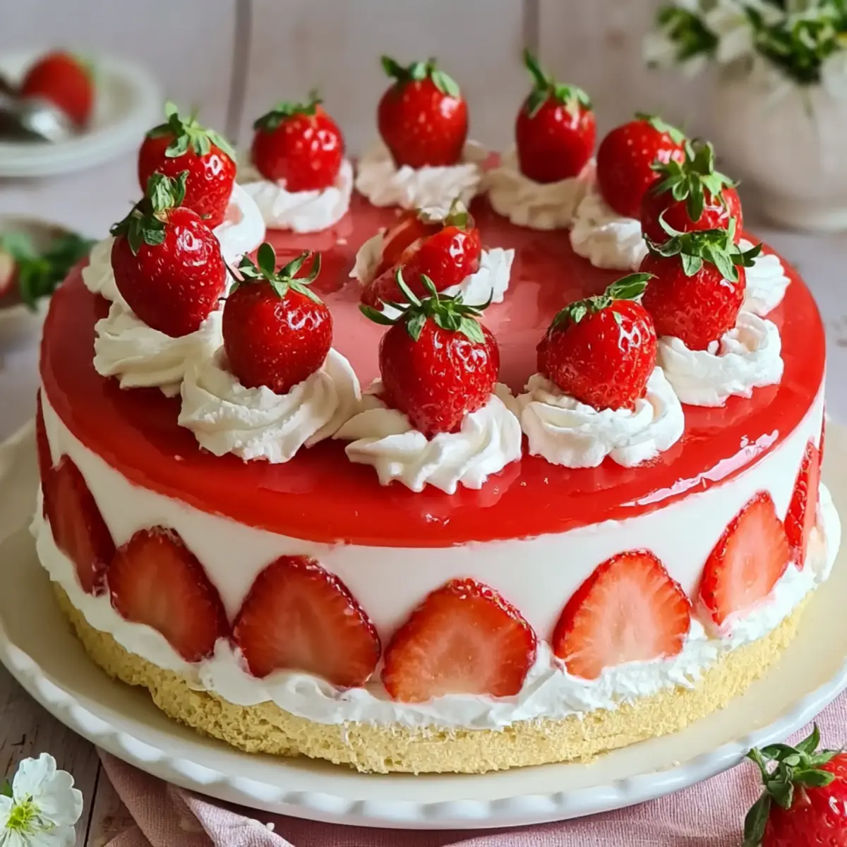 Torta allo yogurt e fragole