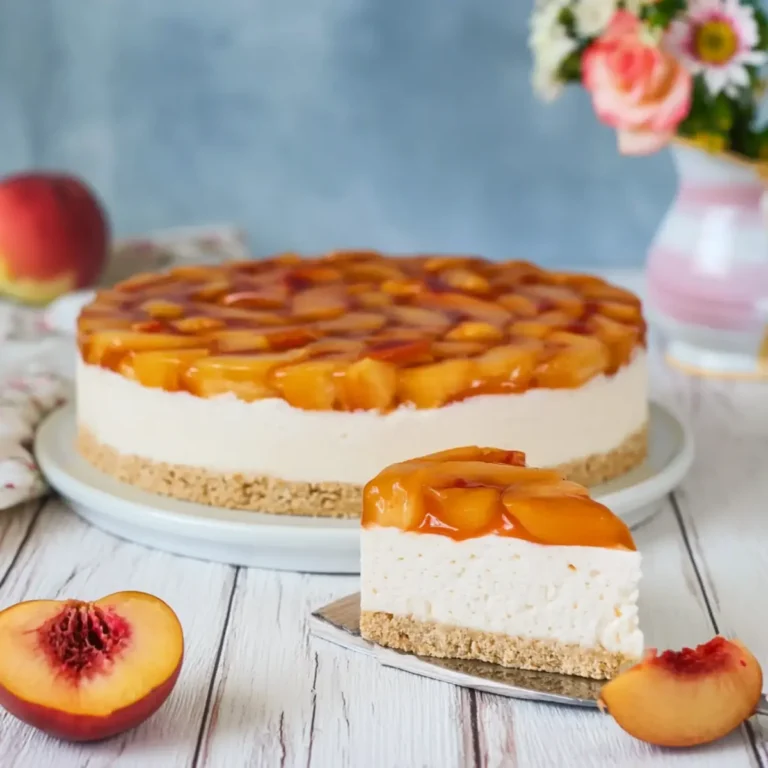 Torta fredda alle pesche