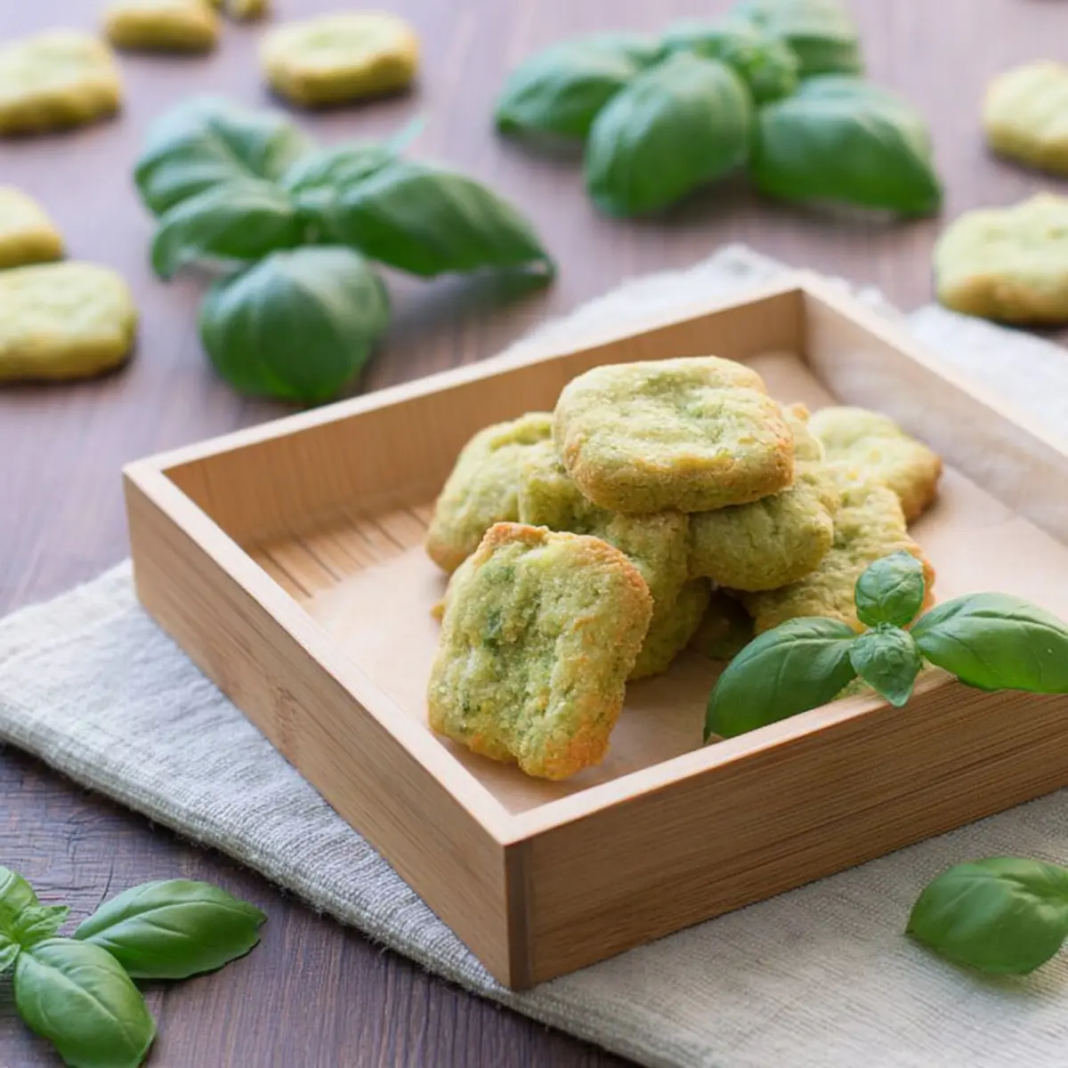 Biscotti salati al basilico