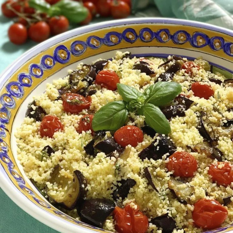 Cous cous con melanzane e pomodorini confit