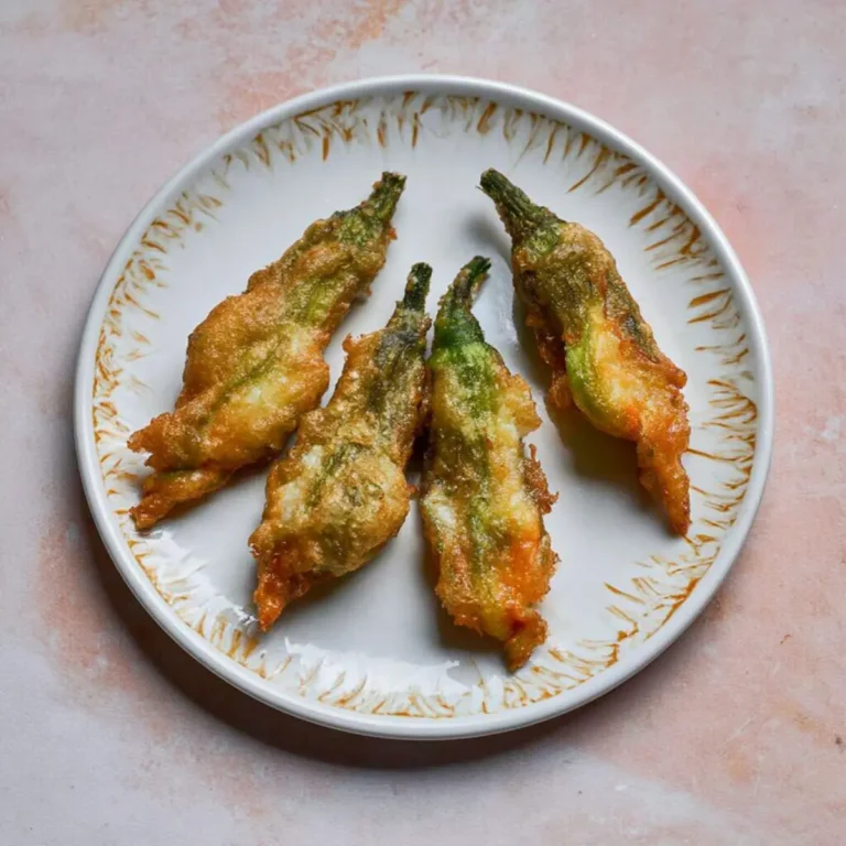 Fiori di zucca ripieni di ricotta croccanti