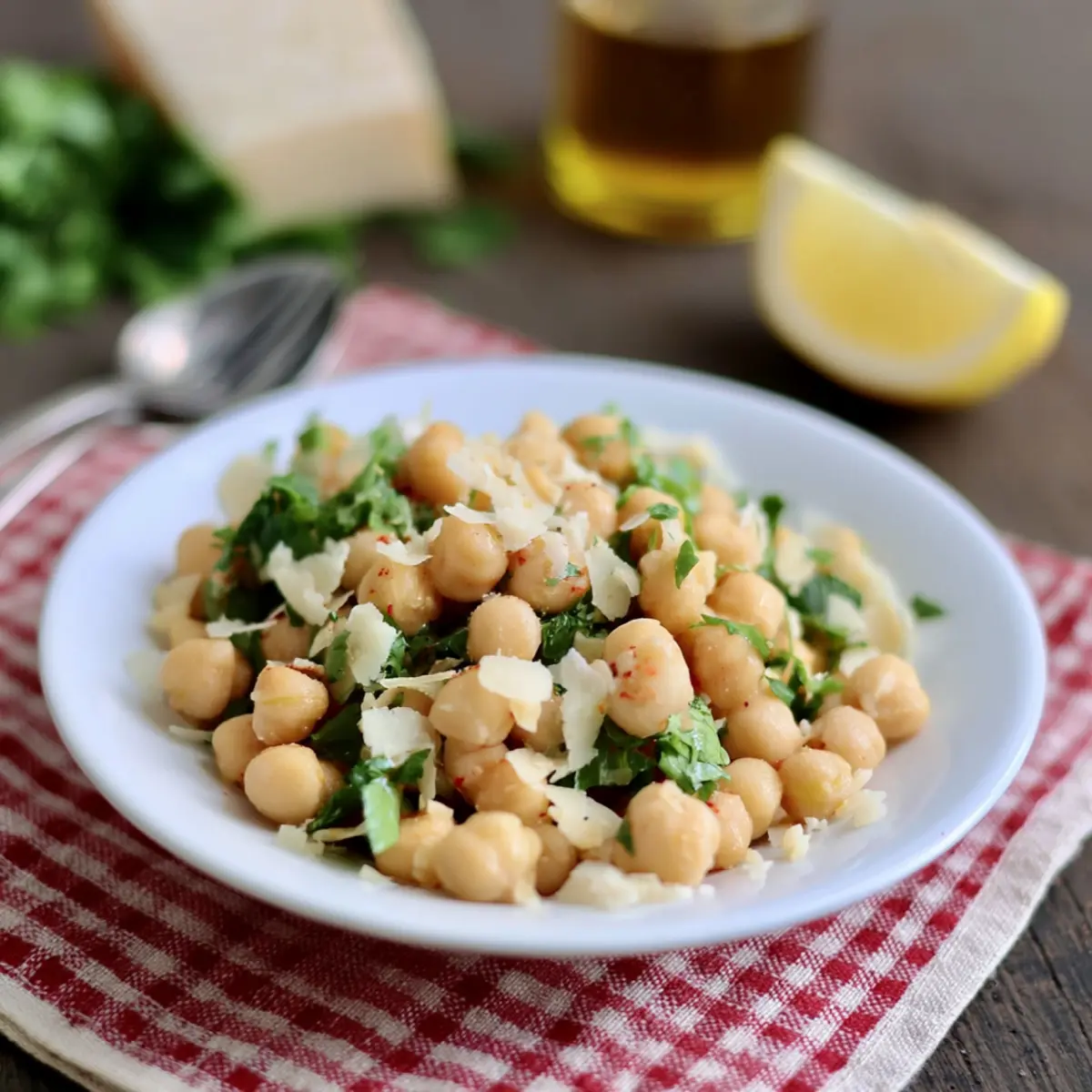 Insalata di ceci e scaglie di grana