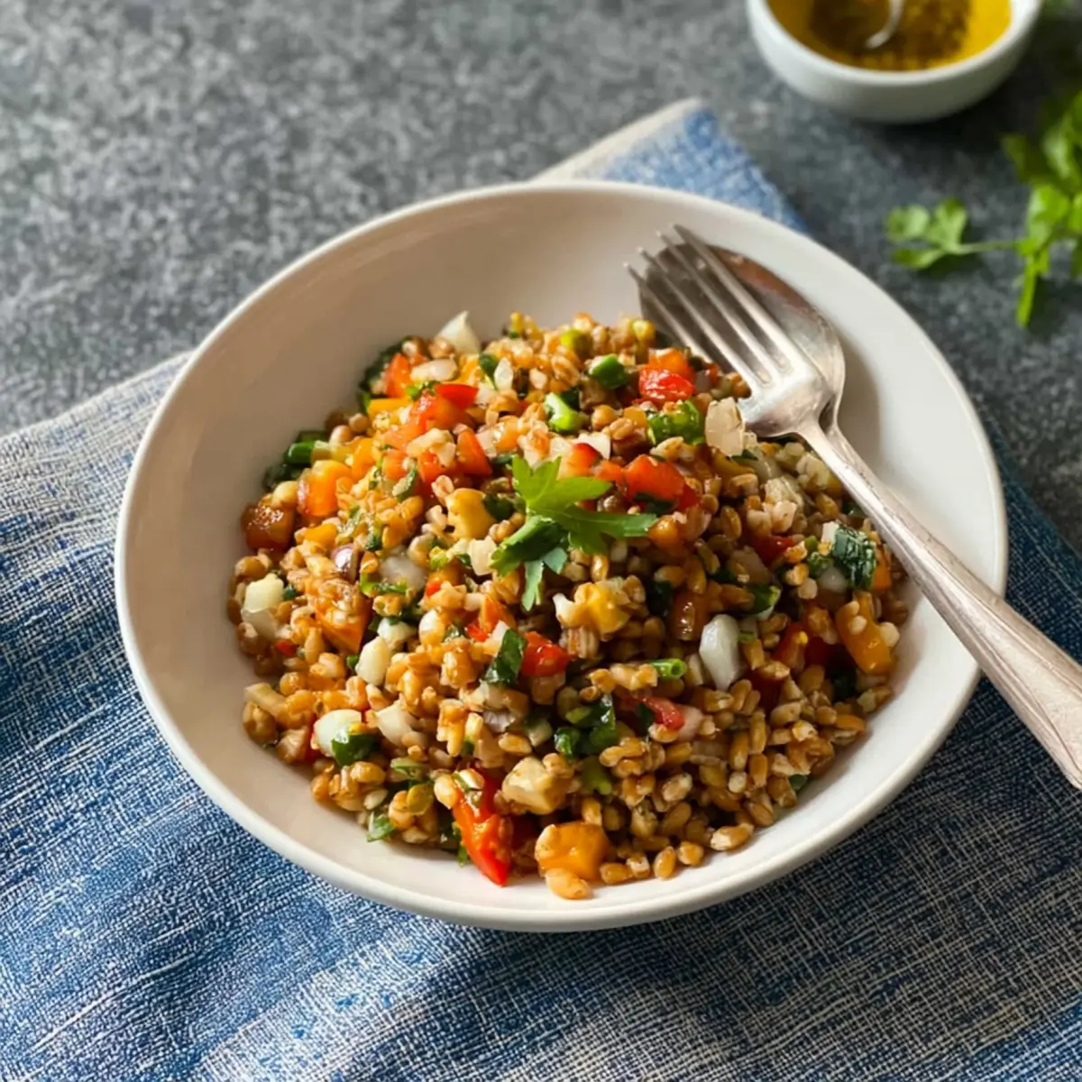 Insalata di farro con verdure saltate