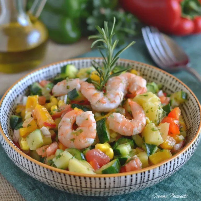 Insalata di gamberi patate e verdure