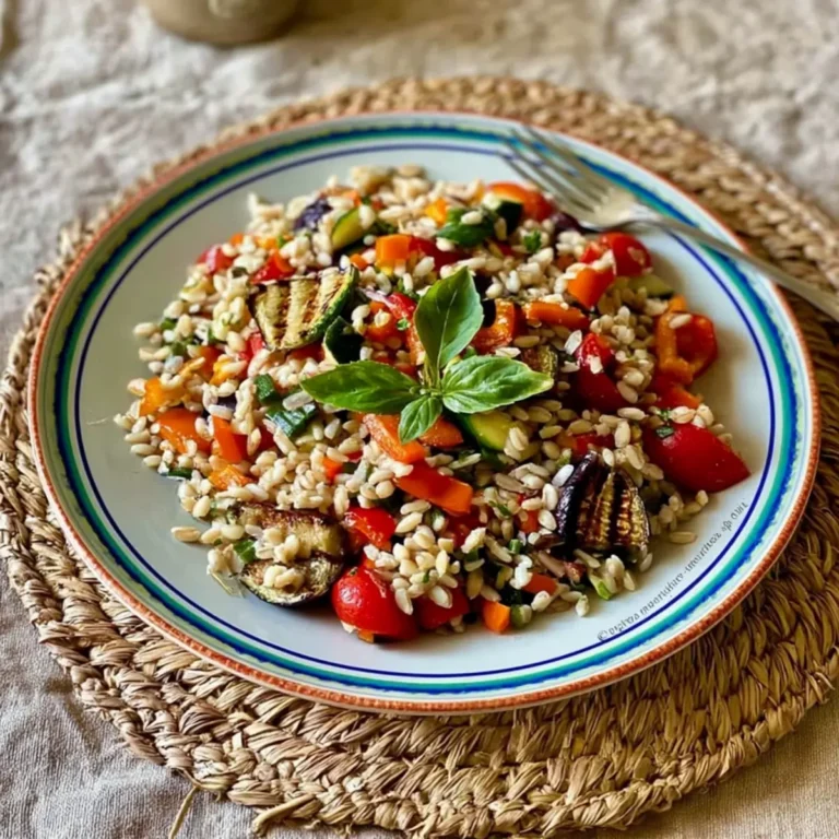 Insalata di orzo con verdure