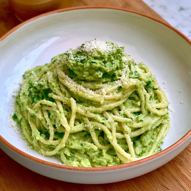 Spaghetti con pesto di avocado e rucola