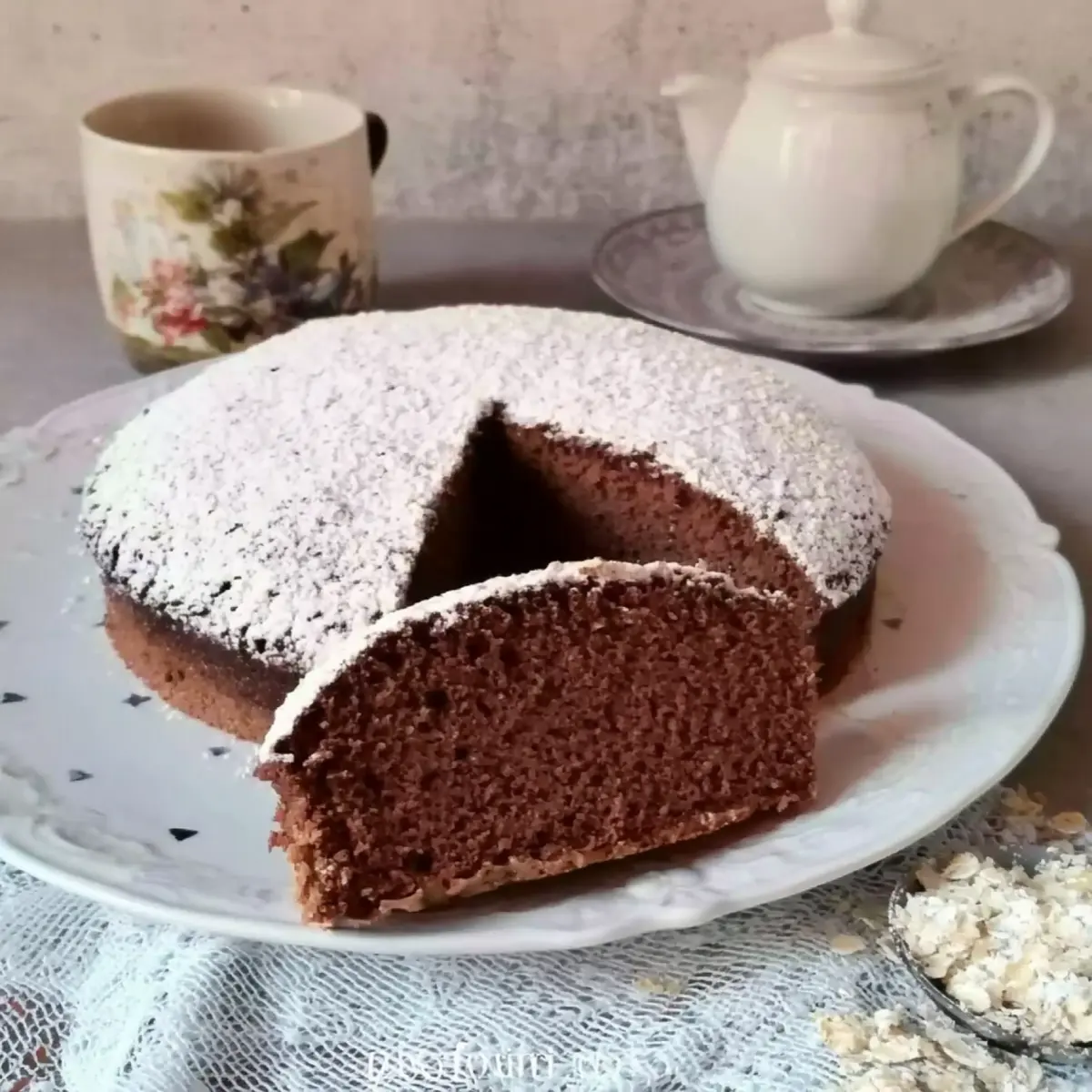 Torta Ricotta Cacao Avena Senza Zucchero
