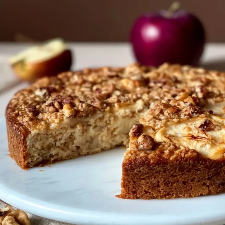 Torta di Farina d'Avena con Mele e Noci