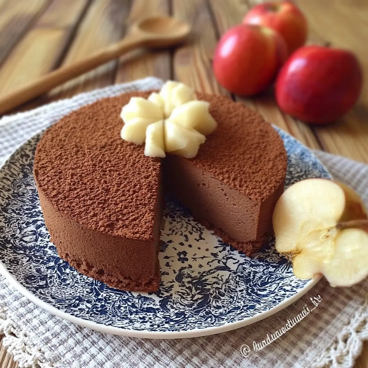 Torta fredda mele e cioccolato