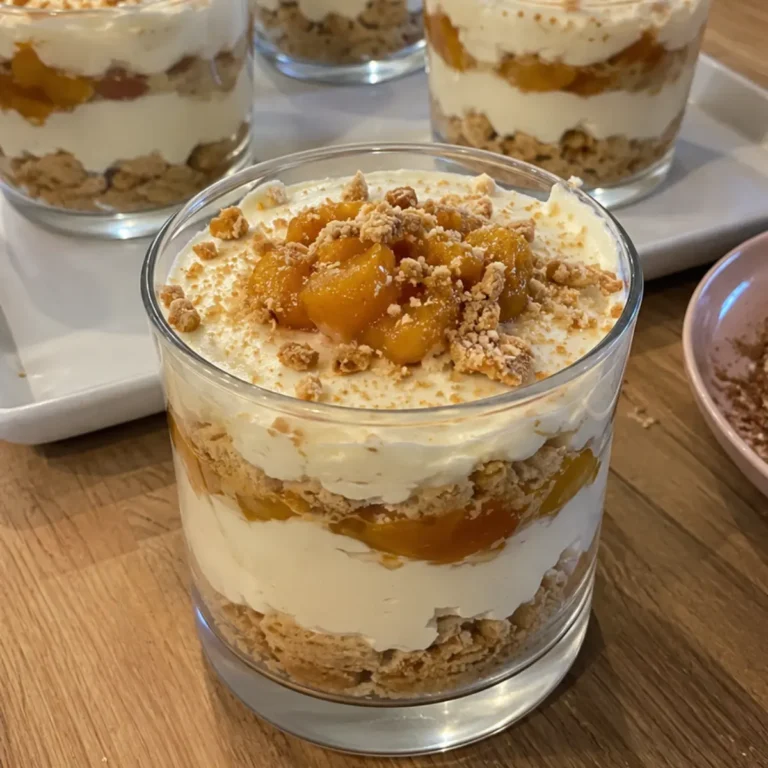 Coppe mascarpone e pesca caramellata