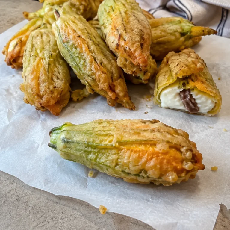 Fiori di zucca croccanti in friggitrice ad aria