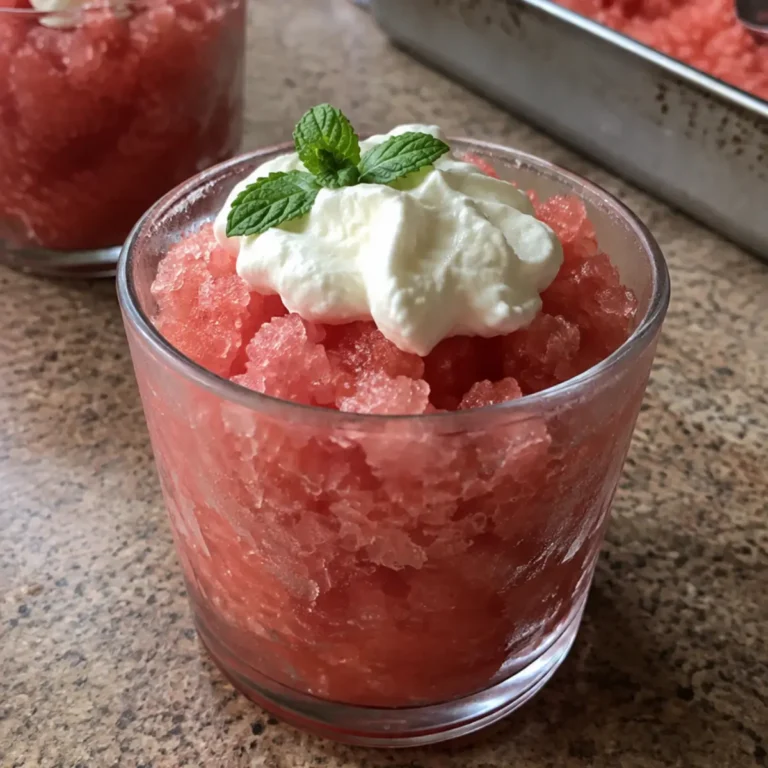 Granita cremosa all’anguria e lime con menta
