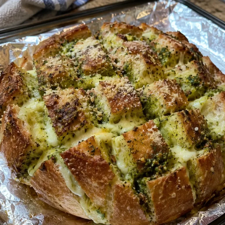 Pane pull-apart all’aglio, pesto e mozzarella