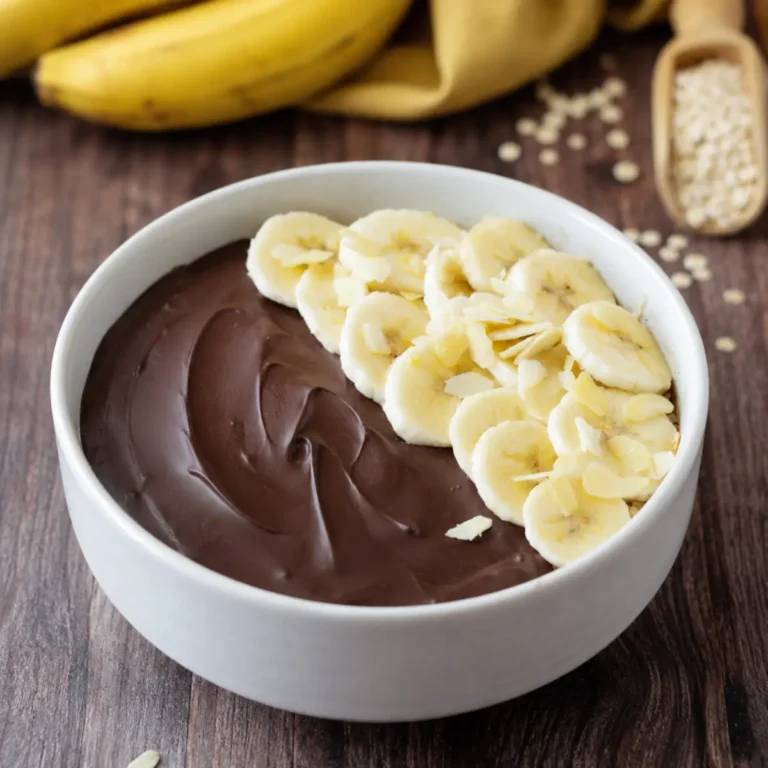 Porridge al cioccolato e banana senza cottura