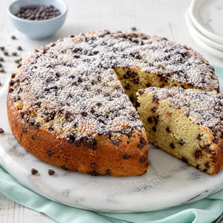 Torta soffice alla ricotta e gocce di cioccolato