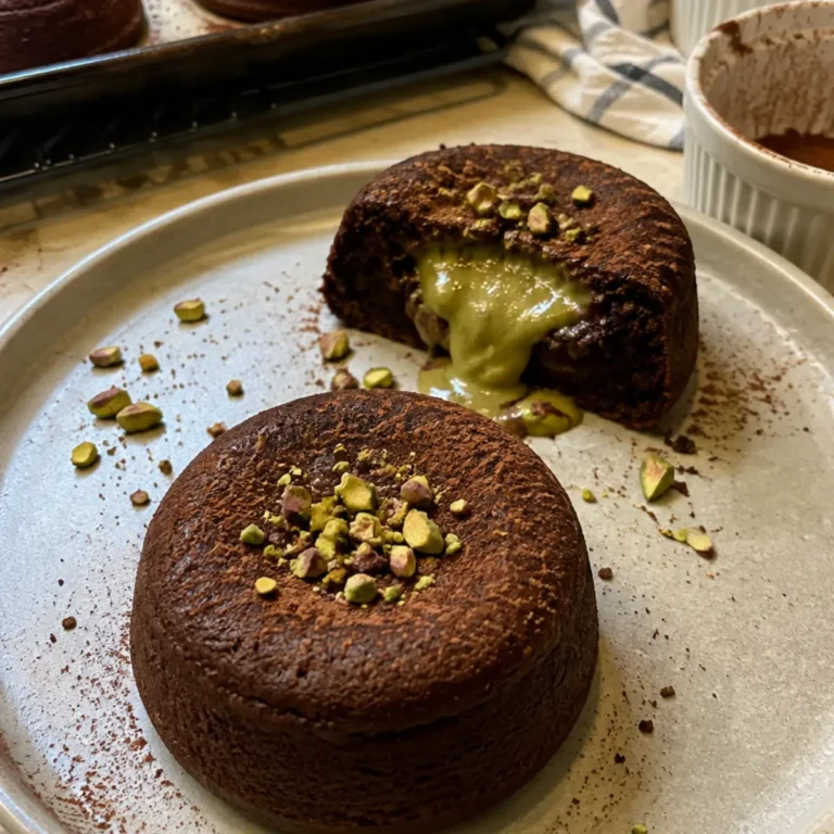 Tortino lava al cioccolato con cuore al pistacchio
